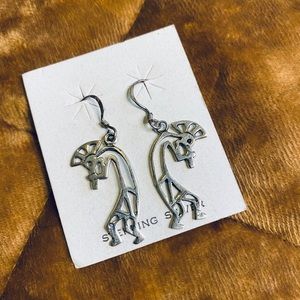 Sterling silver Kokopelli dangle earrings
